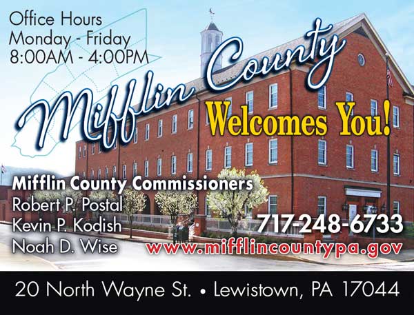 Mifflin County Commissioners <center>Mifflin County Commissioners | <b><a href="https://www.mifflincountypa.gov/" target="_blank" rel="noopener noreferrer">CLICK HERE to view the website</a></b></center>